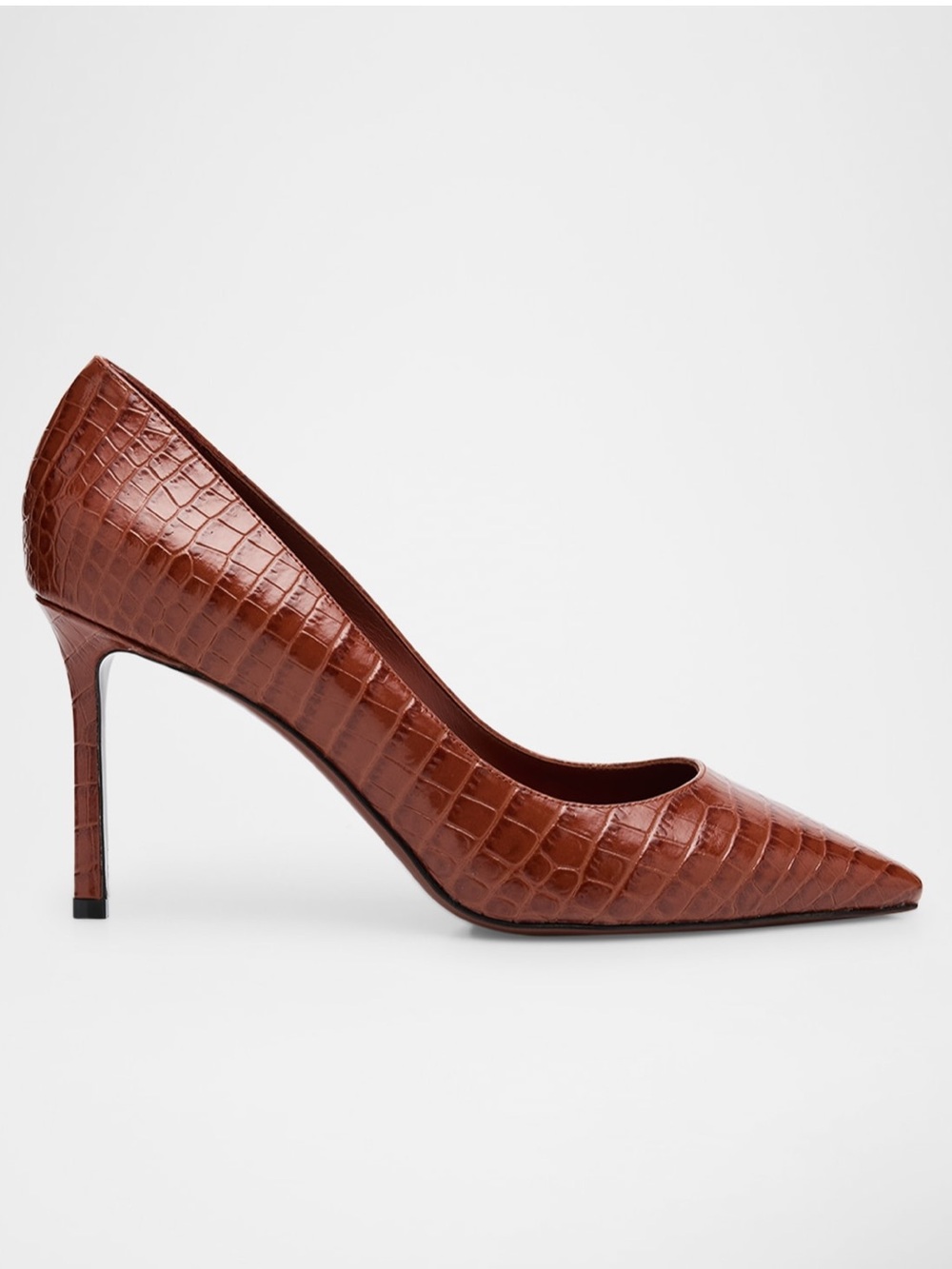 Jimmy Choo Romy 85 Croc-Embossed Leather Pumps